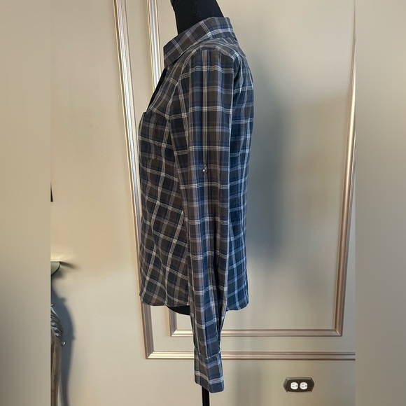 Converse One Star Blue Plaid Button Down Shirt Grunge Streetwear Flannel Medium - Picture 3 of 6